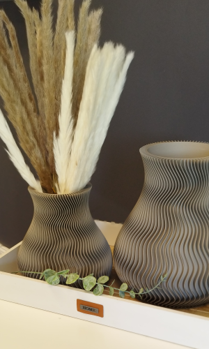 5 - Vase Wave grau